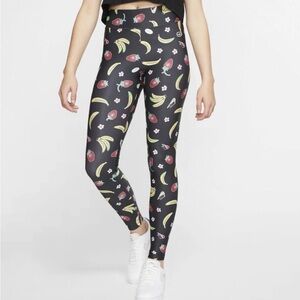 Nike Black Leggings with Colorful Fruit Design